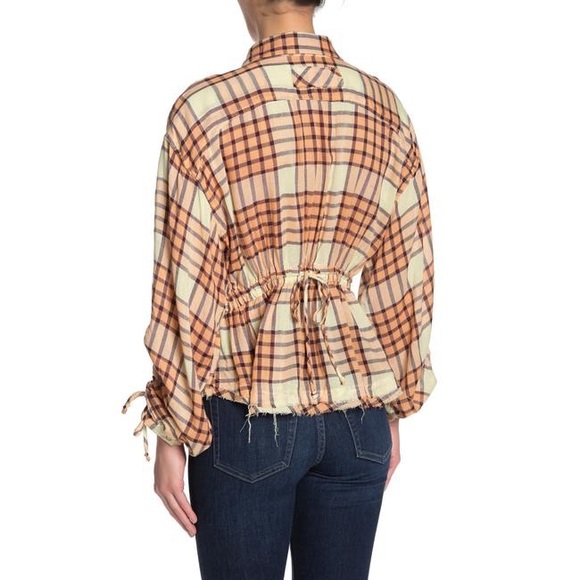 NWOT Free People plaid button down shirt size XS - Picture 7 of 7